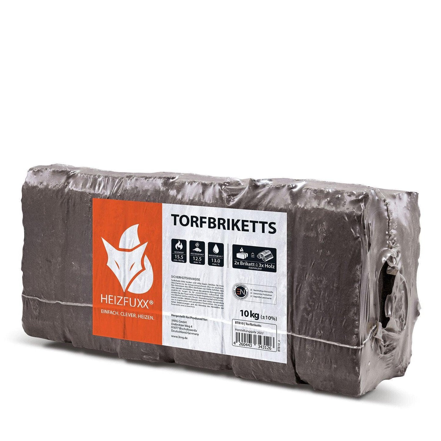 Heizfuxx Torfbriketts 10kg x 30 300kg Palette